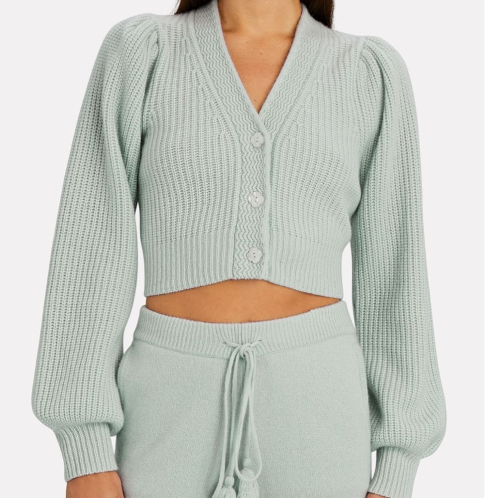 LoveShackFancy Seafoam Avignon Cardigan